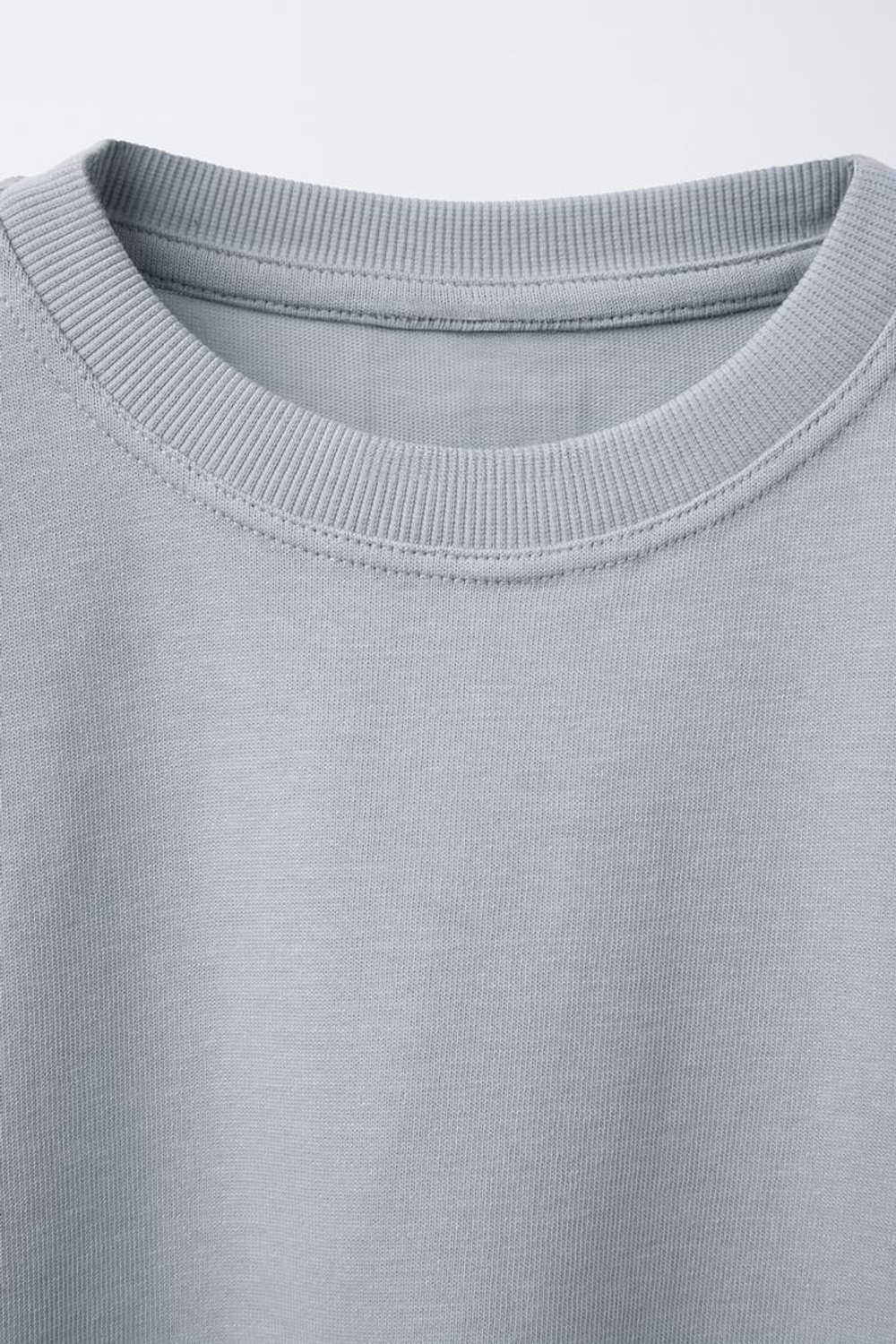 ZARA ОДНОТОННАЯ ФУТБОЛКА HEAVY WEIGHT, СЕРЫЙ