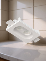 Светильник гипсовый встраиваемый Stellanova Izar Flat Duo sn008 192х125х40мм со светодиодной лампой GU10 MR16 2x7W 4000K Ra>80