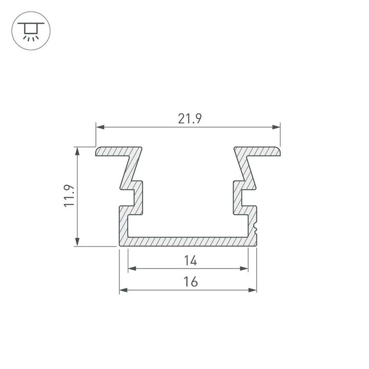 Профиль Arlight PDS-FS-2000 Anod Black 040734