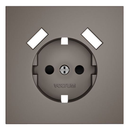 Накладка для розетки с заземлением и защитными шторками, с USB A+A, S70 (капучино)