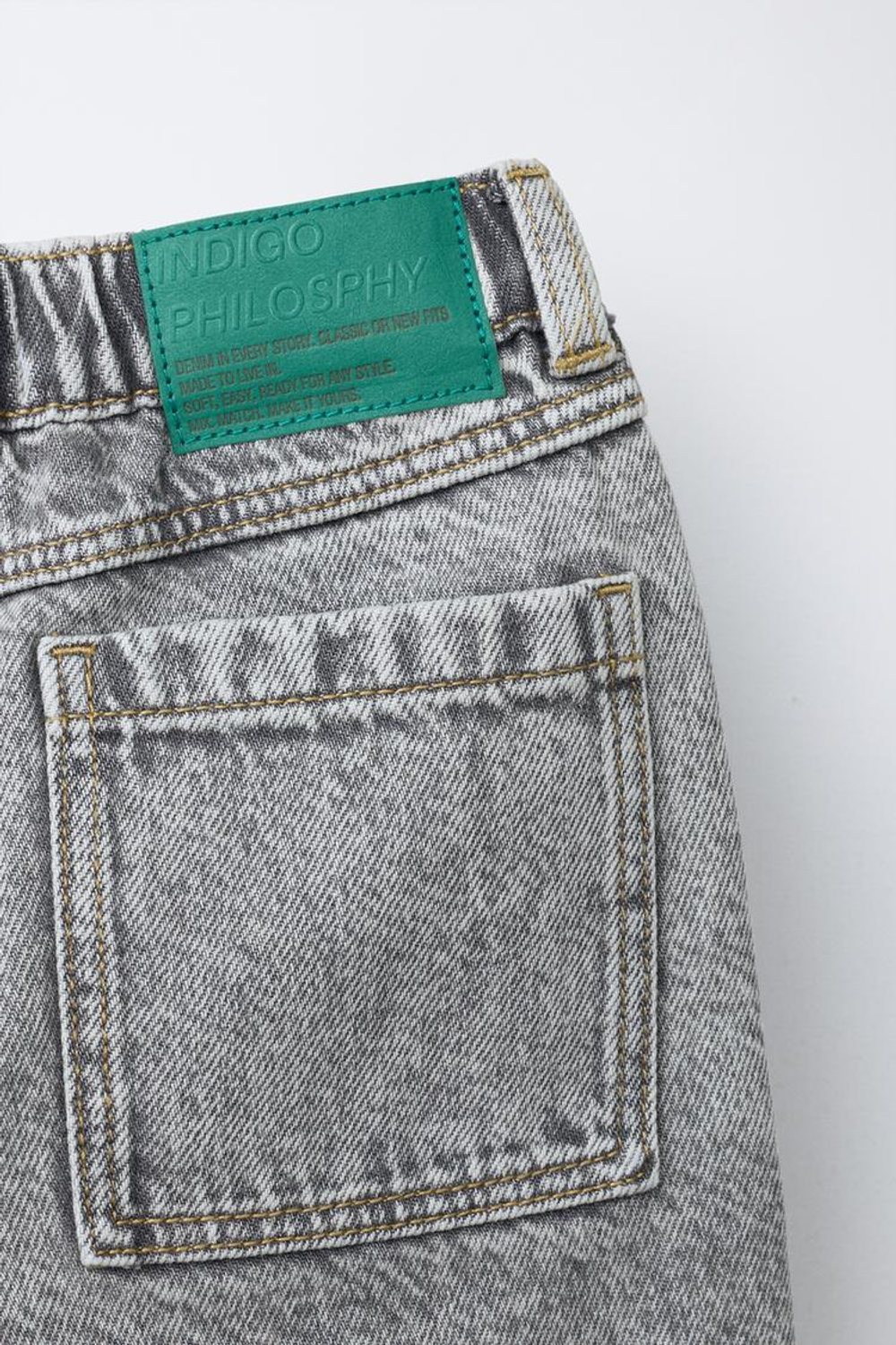 ZARA ДЖИНСЫ BAGGY RELAXED ACID, СЕРЫЙ