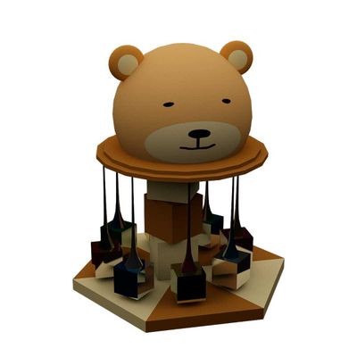 Детский аттракцион 4kids Карусель «Медвежонок» c электроприводом