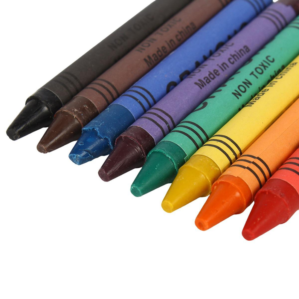 Мелки восковые, 8 цветов, круглые, картонная коробка с подвесом, С-30710