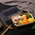 Крышка к контейнеру бумажному Sushi Box 115х165х32 мм ПЭТ 1/600