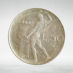 Italy 50 Lire 1964 R "Vulcan at Anvil – Large Type", XF
