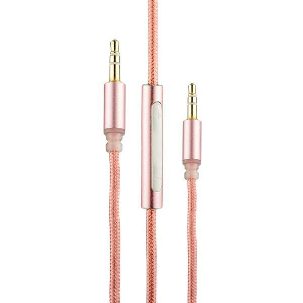 Кабель с микрофоном COTEetCI S3 Nylon Audio line with Mic CS5059-MRG 3.5mm (1.5 м) Розовое золото