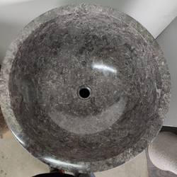 Раковина напольная из мрамора Silinder Full Polish Grey MN-0400 (50*50*90 см)