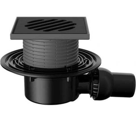 Трап регулируемый Fachmann T 520.0 PHsB 145x145 (горизонтальный шарнирный выпуск, с "мокрым" сифоном, DN50)