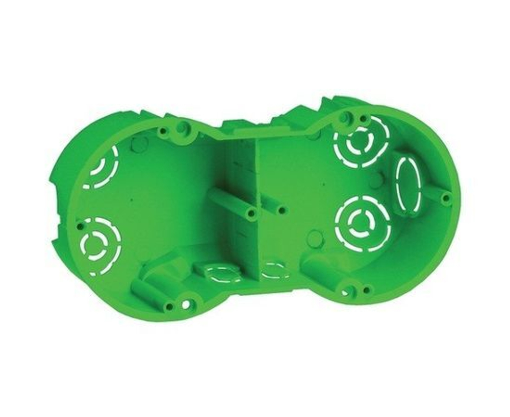 IEK Коробка КМ40023 установочная 2 места d141х70x45 для полых стен (с саморезами и мет. лапка), UKG20-141-070-045-M