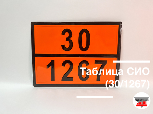 Таблица Опасный груз 30/1267 (сырая нефть)