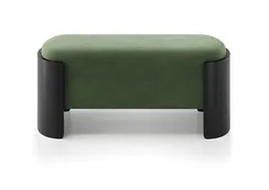 Банкетка Lagom 100 см (зелено-голубой FiberGuard, черный)