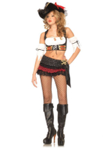 Костюм очаровательной пиратки (Размер: XS) (Цвет: черный с белым)