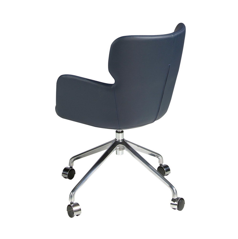 Поворотный офисный стул 4110/A208-5C синий с подлокотниками