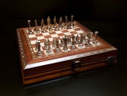 Шахматы Helena Wood Art "Илиада мини" орех антик (2811.WAL.5102.150) 5