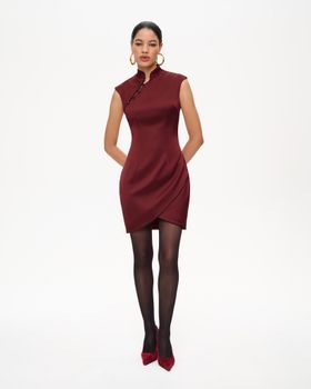 Платье-ципао из сатина