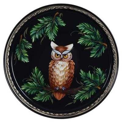 Жостовский поднос декоративный, размер 30 см (A9), металлический