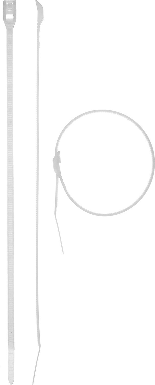Кабельные стяжки белые КОБРА, с плоским замком, 4.6 х 280 мм, 25 шт, нейлоновые, ЗУБР Профессионал