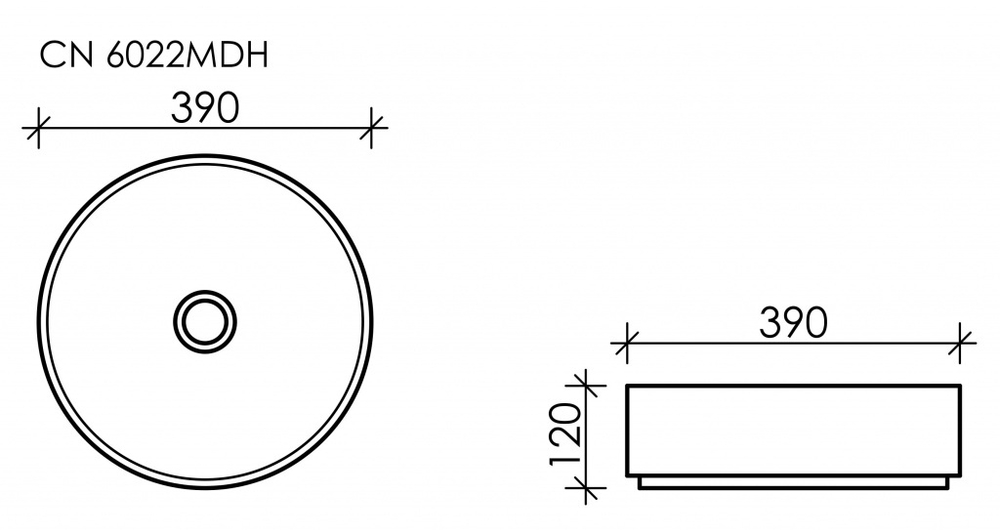 Рукомойник Ceramica Nova Element 39 см CN6022MDH, темный антрацит матовый