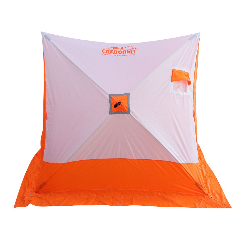Палатка зимняя СЛЕДОПЫТ 2-скатная, Oxford 210D PU 1000, цв. бело-оранж.