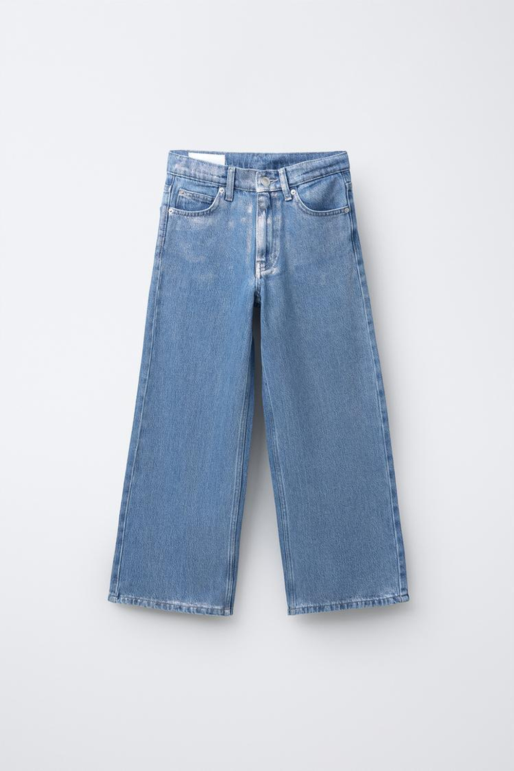 ZARA ДЖИНСЫ WIDE LEG СО СТРАЗАМИ, СИНИЙ