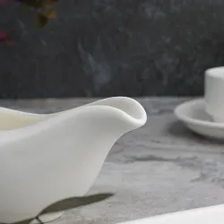 Соусник 160 мл 16,5*6,5 см с ручкой белый фарфор P.L. Proff Cuisine [6]