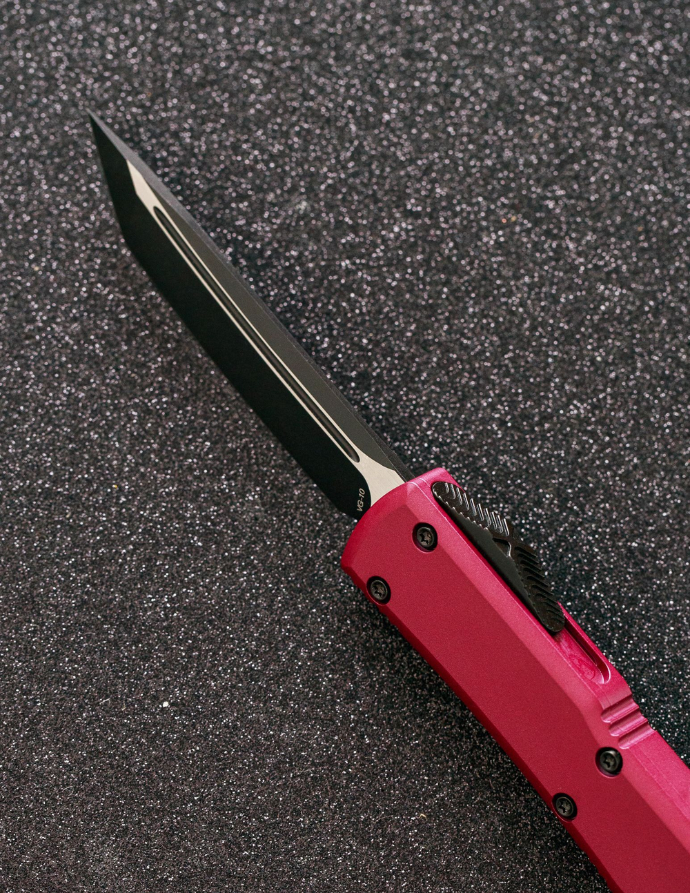 Автоматический складной нож SteelBro Ultratech T/E Tanto Cerakote Black Cherry VG-10 123-1BKCHRCS (бордовый-черный)