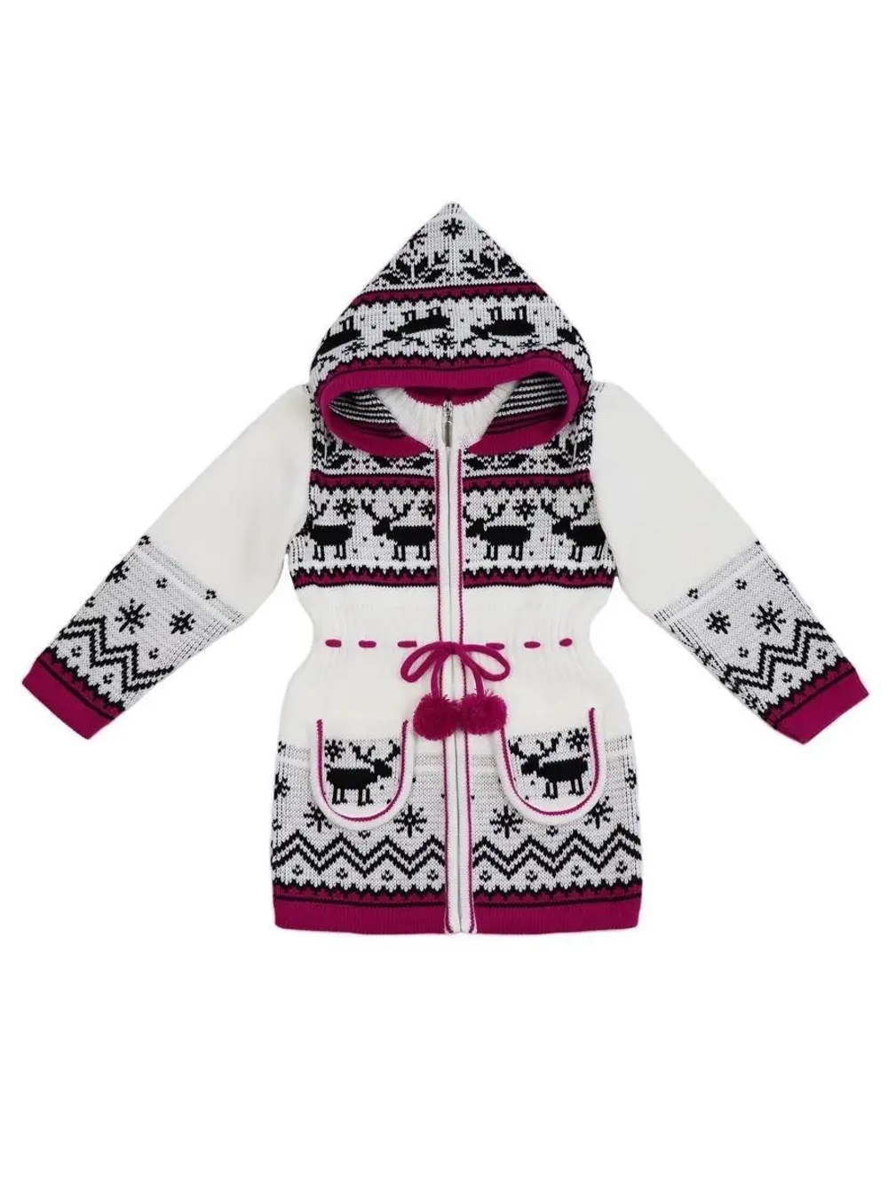 Кардиган вязаный на молнии для девочки