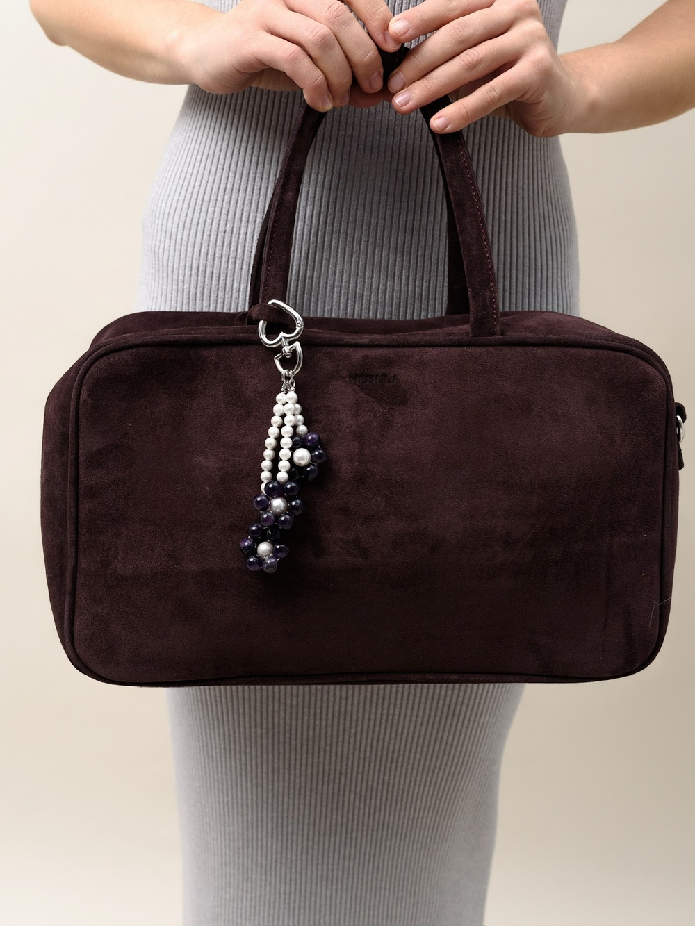 Брелок Flowers с аметистом Silver