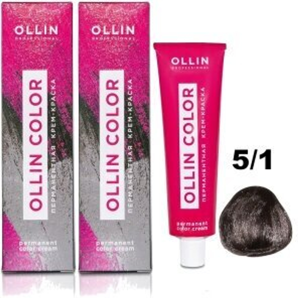 OLLIN COLOR 5/1 светлый шатен пепельный 100 мл Перманентная крем-краска для волос