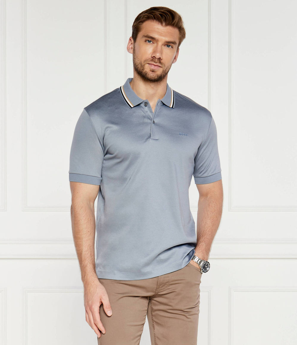 Поло Penrose 38 BOSS BLACK - голубой(50469360)