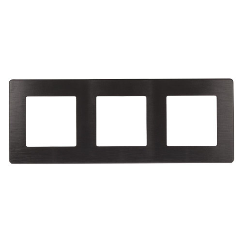 Рамка для розеток и выключателей ЭРА Серия 12 12-5103-05 на 3 поста, Сатин, антрацит