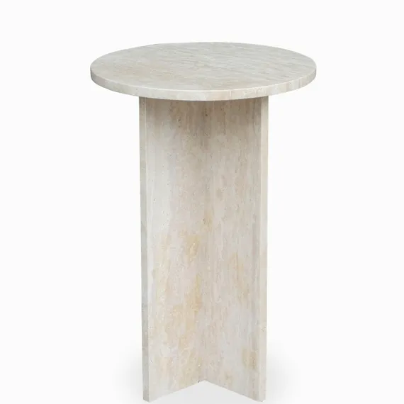 Кофейный стол Dokka Ø40х60 см, бежевый мрамор