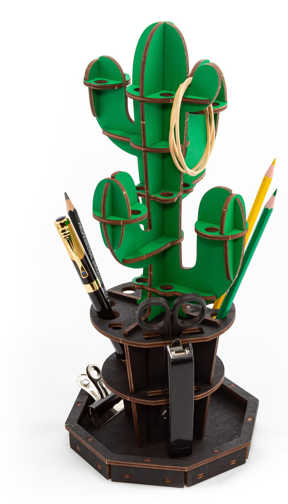 Сборная модель EWA Design "Настольный органайзер Кактус (зеленый)"