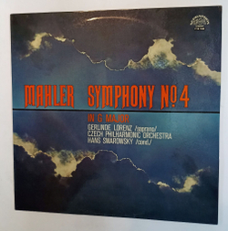 Винтажная виниловая пластинка LP Mahler Малер, Gerlinde Lorenz, Czech Philharmonic Orchestra, Hans Swarowsky Symphony № 4 In G Major (Чехословакия 1989)
