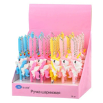 Ручка шариковая, Basir, синие чернила, серия "Единорог", цветной корпус с фигуркой, 30 шт