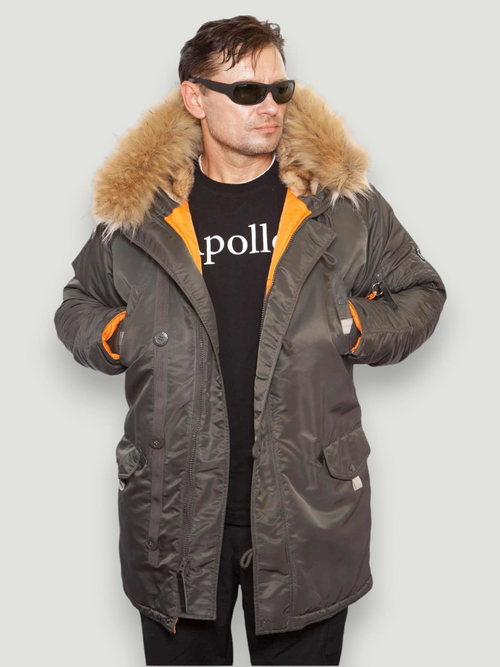 Куртка Аляска удлиненная Husky Long 2020 (т.серая - beluga/orange)