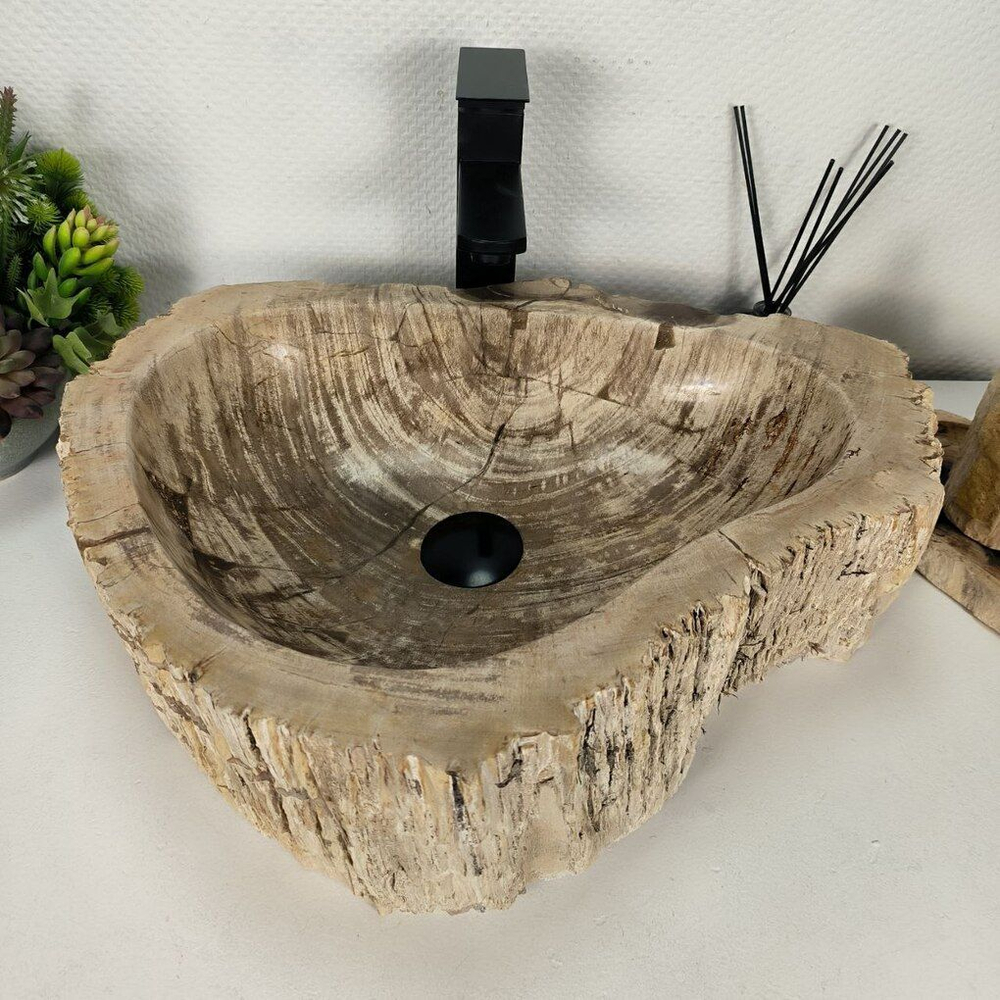 Каменная раковина из окаменелого дерева OD-04316 (51*41*15) 0175 из натурального камня