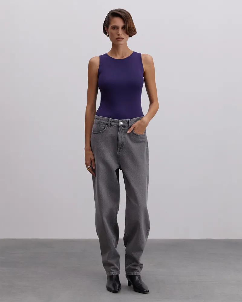 Серые джинсы-багги