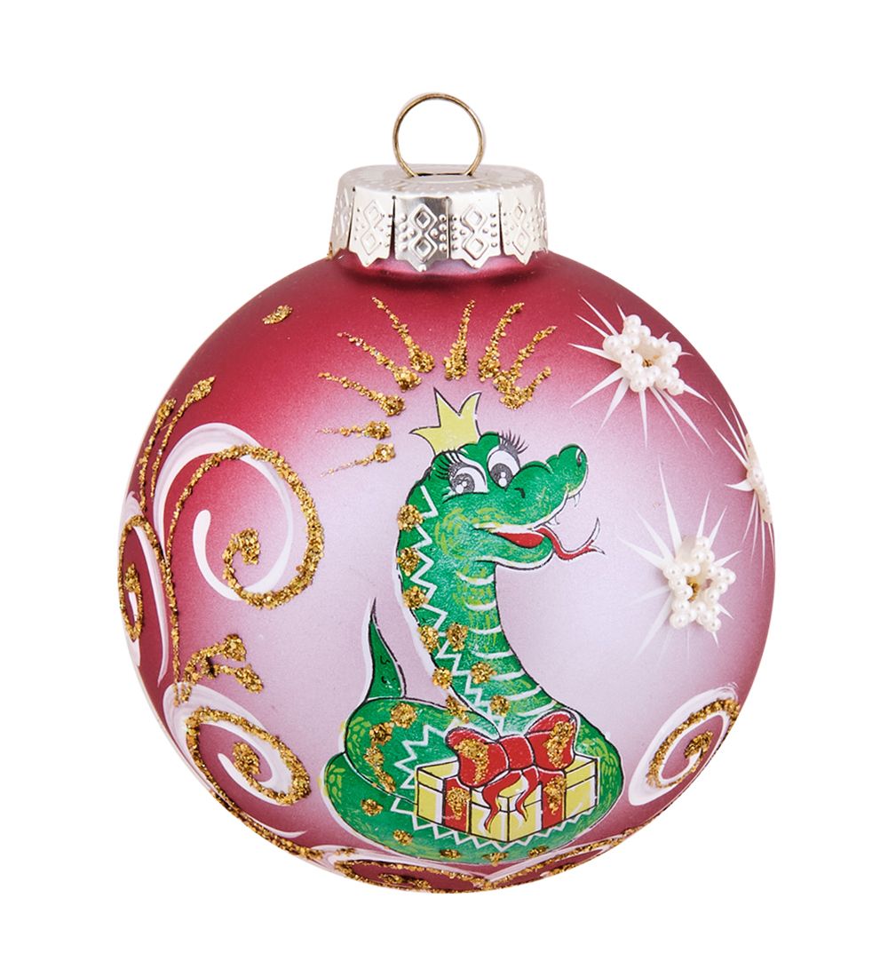 Элита НФШ-1705 Ел.украшение Шар «Змея» красный 85 мм