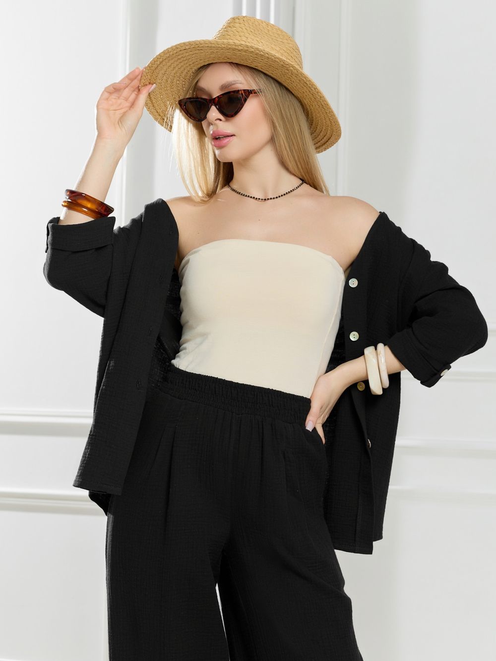 Блузка женская Асель-2 Виотекс ЧЁРНЫЙ