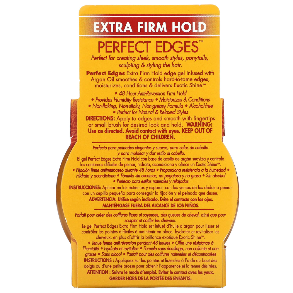 Creme Of Nature, Аргановое масло из Марокко, Perfect Edges, гель для волос с очень твердой фиксацией, 63,7 г (2,25 унции)