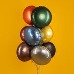 Шар (18''/46 см) Круг, Стальной серый, Сатин, 1 шт.