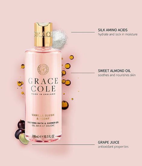 Ваниль и пион гель для ванны и душа, Grace Cole