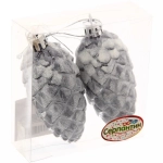 Ёлочные игрушки «Таинственное очарование» Шишки 9 см (набор 2шт), графит