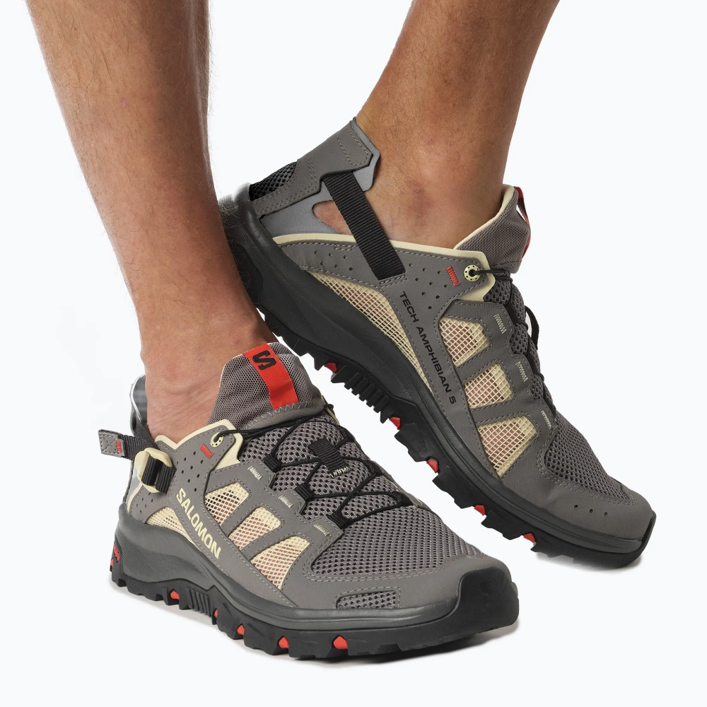 Кроссовки мужские Salomon Techamphibian 5 pewter/moth/fiery red