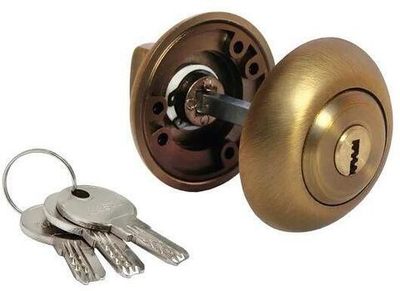 Завертка с ключевым цилиндром MH-CYL кофе