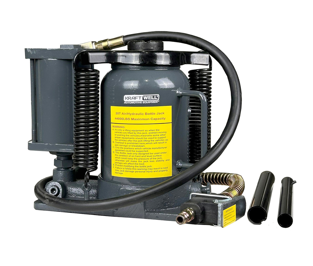 KraftWell KRWBJ20A Домкрат бутылочный г/п 20 т. пневмогидравлический