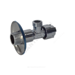 Кран латунь бытовой хром угловой G1/2"х3/4" Ру10 НР переходной маховик с отражателем Icma 90519AE07