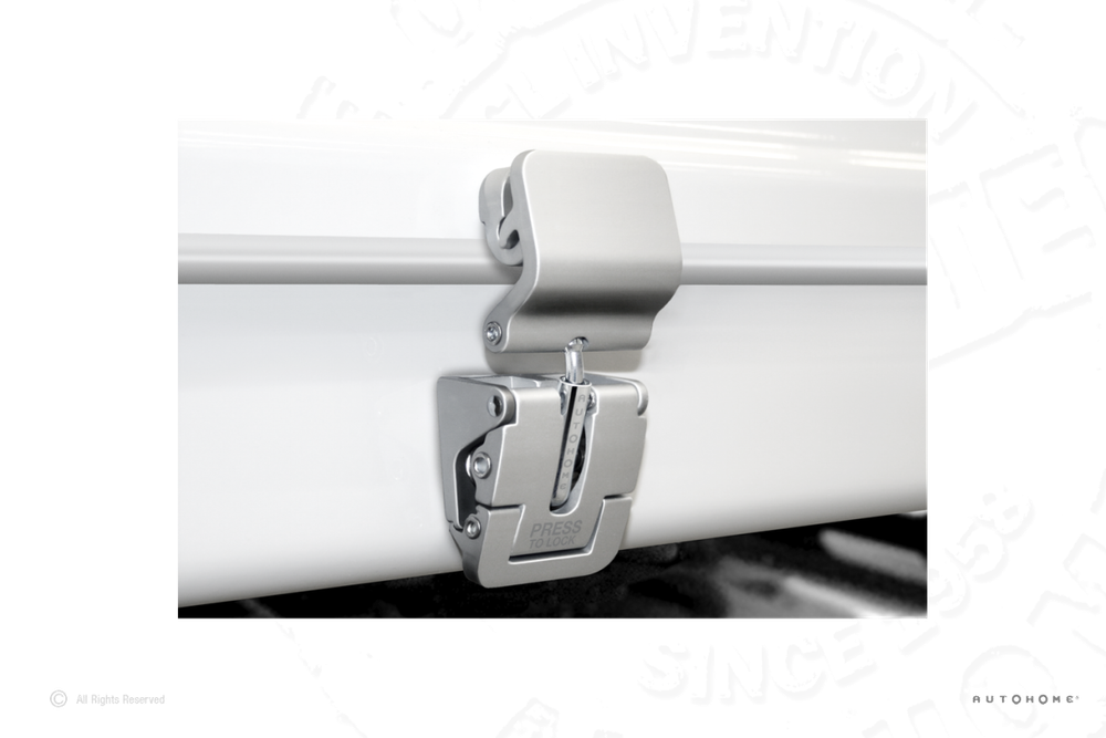 Палатка на крышу автомобиля AUTOHOME MAGGIOLINA AIRLANDER PLUS SMALL GRAY X-LONG, серый тент, лестница 215 мм