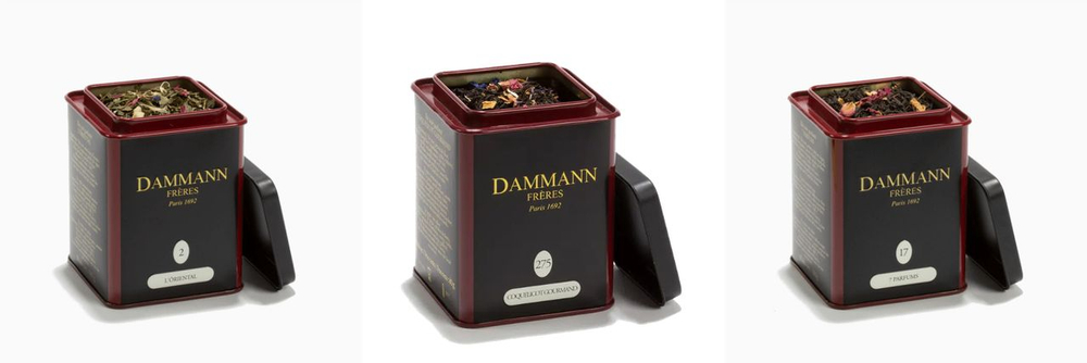 Набор чая Dammann Freres LOriental 100г, Coquelicot Gourmand 80г, 7 Parfums 100г